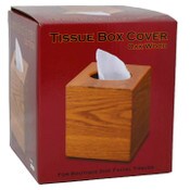Wholesale - SMALL OAK WOOD TISSUE BOX COVER C/P 18, UPC: 028672734733